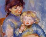 Motherhood, Child with a Biscuit - 皮埃尔·奥古斯特·雷诺阿